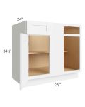 Alpine White Shaker 42"-45" Blind Base Corner Cabinet