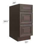 Biscotti Caf?? Glazed 15" 3-Drawer Base Cabinet