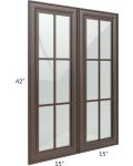 Biscotti Caf?? Glazed 30x42 Mullion Glass Door