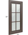 Biscotti Caf?? Glazed 24x30 Corner Mullion Glass Door