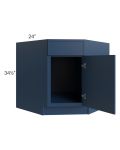 Portland Navy Blue 36" Base Diagonal Corner Sink Cabinet