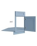 Sky Blue Shaker 36" Base Diagonal Corner Sink Front Only