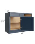 Midtown Blue Shaker 48" - 51" Blind Base Corner Cabinet