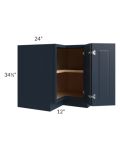 Southport Blue Shaker 36" Corner Base Cabinet (Trays sold separately for a Lazy Susan application)