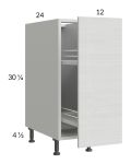 Euro White Grain 12" Full Height Door Base Cabinet with Pullout Access