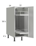Harbor White 12" Full Height Door Base Cabinet with Pullout Access 