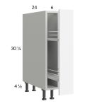 Euro Gloss White 6" Full Height  Door Base Pullout Cabinet