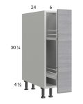 Euro Grey 6" Full Height Door Base Pullout Cabinet