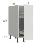 Euro White Grain 9" Full Height Door Base Cabinet with Pullout Access