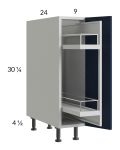Harbor Navy 9" Full Height Door Base Cabinet with Pullout Access