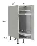 Harbor White 9" Full Height Door Base Cabinet with Pullout Access 