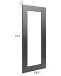Kingston Steel Grey Shaker 24x36 Wall Diagonal Corner Glass Door Only 