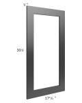 Kingston Steel Grey Shaker 18x36 Glass Door Only