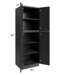 Kingston Steel Grey Shaker 30x90x27 Wall Pantry Cabinet