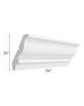 Dakota White 96" Crown Molding with Rope Detail