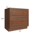 Cambridge Saddle Glaze 36" 2-Drawer Base Cabinet