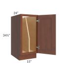 Cambridge Saddle Glaze 15" Full Height Door Tray Divider Base Cabinet