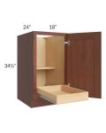 Cambridge Saddle Glaze 18" Full Height Door Base Cabinet with 1 Rollout Tray