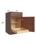 Cambridge Saddle Glaze 21" Base Cabinet with 1 Rollout Tray