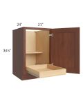 Cambridge Saddle Glaze 21" Full Height Door Base Cabinet with 1 Rollout Tray