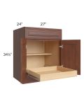 Cambridge Saddle Glaze 27" Base Cabinet with 1 Rollout Tray