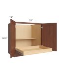 Cambridge Saddle Glaze 33" Full Height Base Cabinet with 1 Rollout Tray