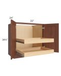 Cambridge Saddle Glaze 33" Full Height Base Cabinet with 2 Rollout Trays
