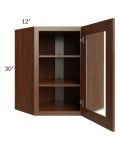 Cambridge Saddle Glaze 24x30 Wall Diagonal Corner Cabinet (Prepped for Glass Doors)
