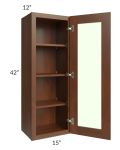 Cambridge Saddle Glaze 15x42 Wall Glass Door Cabinet (Prepped for Glass Doors)