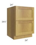 Heritage Amber Shaker 24" 2-Drawer Base Cabinet 