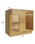 Heritage Amber Shaker 36" Blind Corner Base Unit