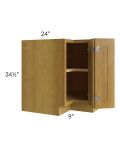 Heritage Amber Shaker 33" Easy Reach Corner Base Cabinet 