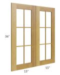 Heritage Amber Shaker 30x36 Glass Door