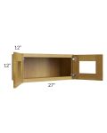Heritage Amber Shaker 27x12 Decorative Wall Cabinet with Plain Glass