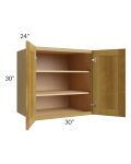Heritage Amber Shaker 30x30x24 Split Pantry Wall Cabinet 