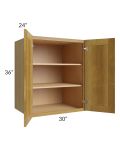 Heritage Amber Shaker 30x36x24 Split Pantry Wall Cabinet