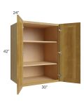 Heritage Amber Shaker 30x42x24 Split Pantry Wall Cabinet