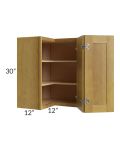 Heritage Amber Shaker 24x30 Easy Reach Corner Wall Cabinet