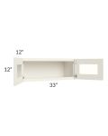 Cambridge Antique White Glaze 33x12 Decorative Wall Cabinet