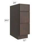 Vienna Kona Brown 12" Drawer Base Cabinet