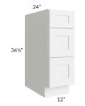 Alpine White Shaker 12" Drawer Base Cabinet 