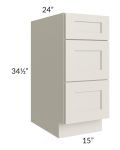 Asheville Cloud Shaker 15" 3-Drawer Base Cabinet