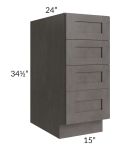 15" 4-Drawer Base Cabinet