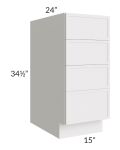 Vienna Cloud 15" 4-Drawer Base Cabinet