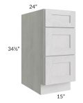 Heather Grey Shaker 15" Drawer Base Cabinet