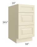 Casselton Ivory 18" 3-Drawer Base Cabinet 