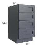 Midtown Indigo Shaker 18" 4-Drawer Base Cabinet