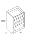 18" 4-Drawer Base Cabinet