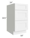 Aspen White Shaker 18" Drawer Base Cabinet
