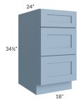 Sky Blue Shaker 18" Drawer Base Cabinet